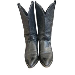 Code West Cowgirl Boots Black SZ7M Leather Western Classic Point Toe Rodeo